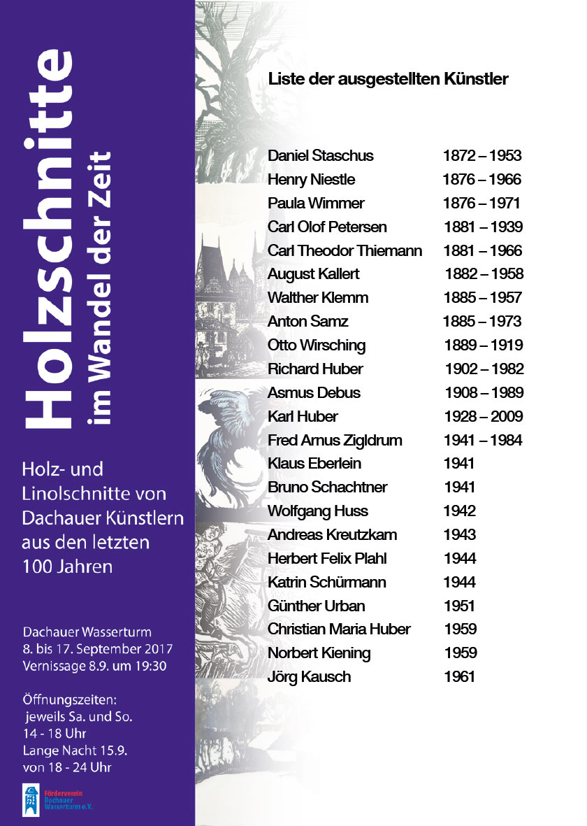 100 Jahre Holzschnitte – Liste der ausgestellten Künstler 100 Jahre Holzschnitte – Liste der ausgestellten Künstler